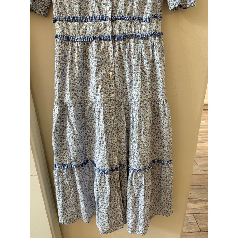 Hyacinth House Floral Midi Dress Blue Purple Cottagecore Boho Ric Rac Small - Picture 3 of 7